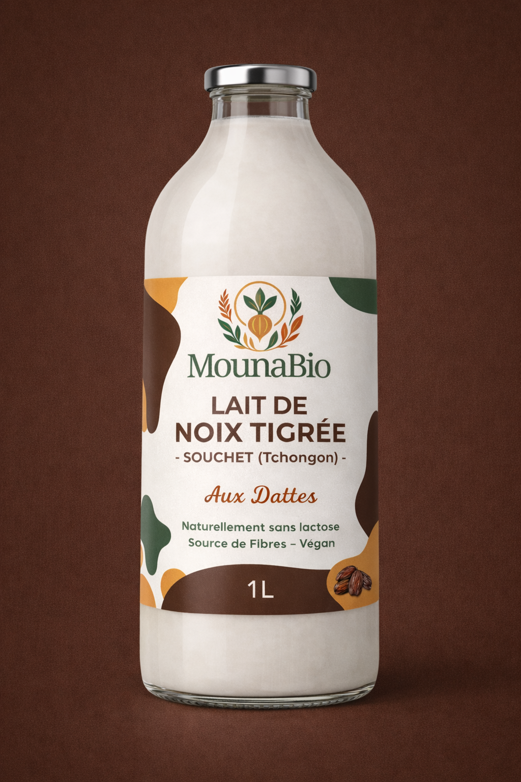 Lait de Noix Tigrées (Souchet) sucré aux dattes –  1L